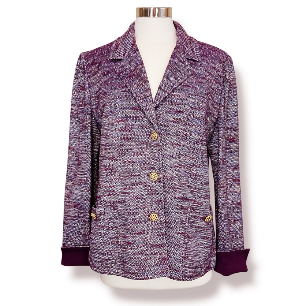 St. John Collection Knit Blazer with Gold Tone Buttons